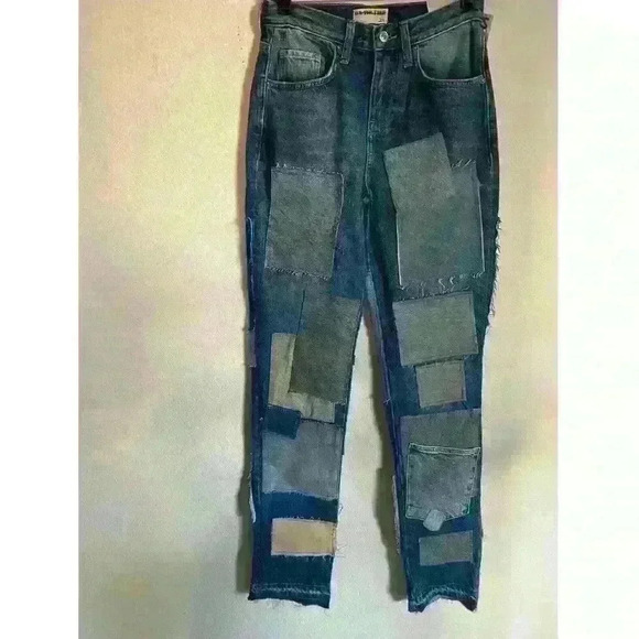Free People We The Free Bare With Me Patchwork Boho Hippie Novelty Jeans 24 - Picture 2 of 15